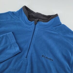 Columbia Mens XXL Blue 1/4 Zip Fleece Pullover Jacket‎